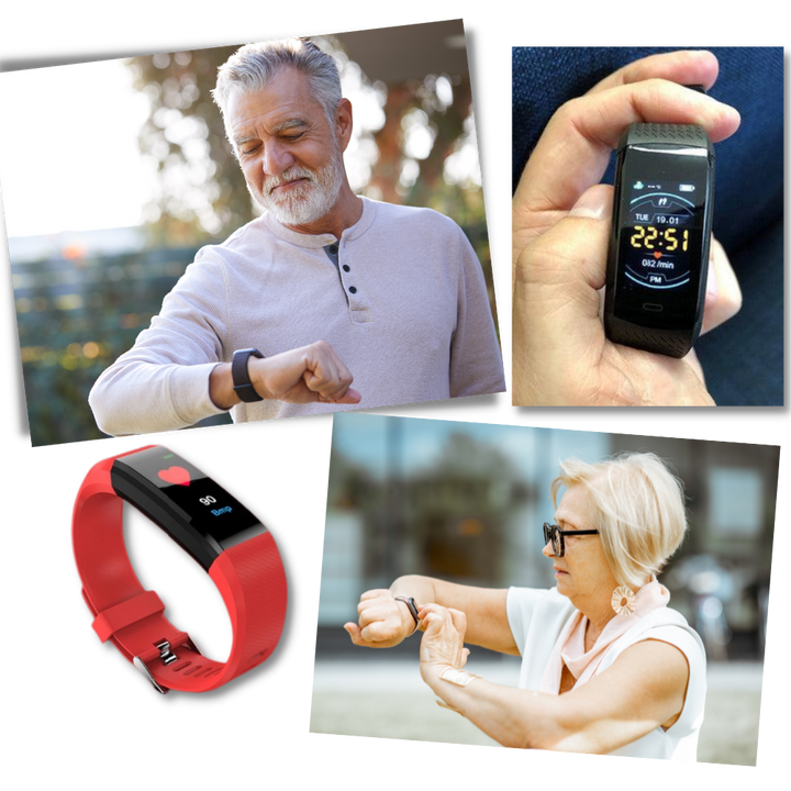 Smartwatch ouderen: hartslagmeter, bloeddrukmeter en slaapmonitor. Compleet gezondheidshorloge voor senioren.