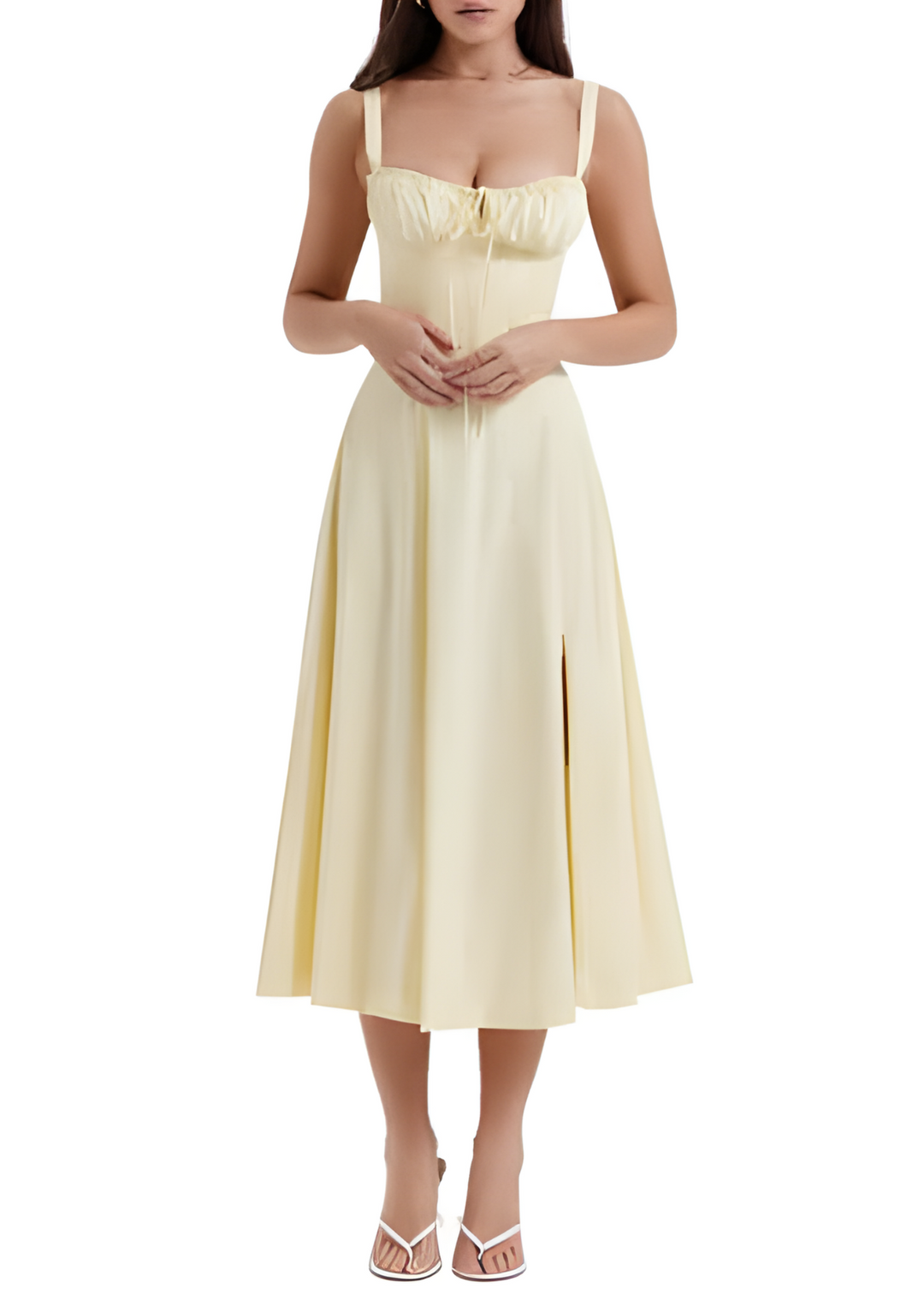 Modieuze gebloemde zomerjurk met tailleaccent, ideaal voor een frisse en elegante look.