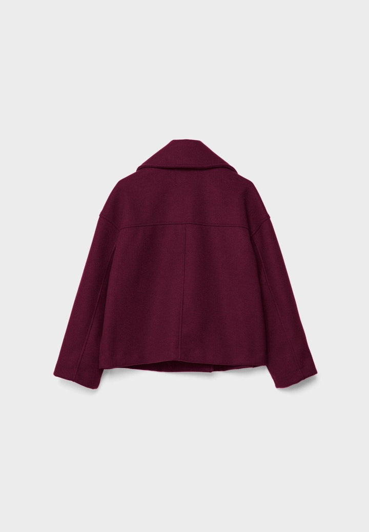 Dames bovenkleding: korte jas Clara, dubbele knopen, ideaal voor een elegante touch.