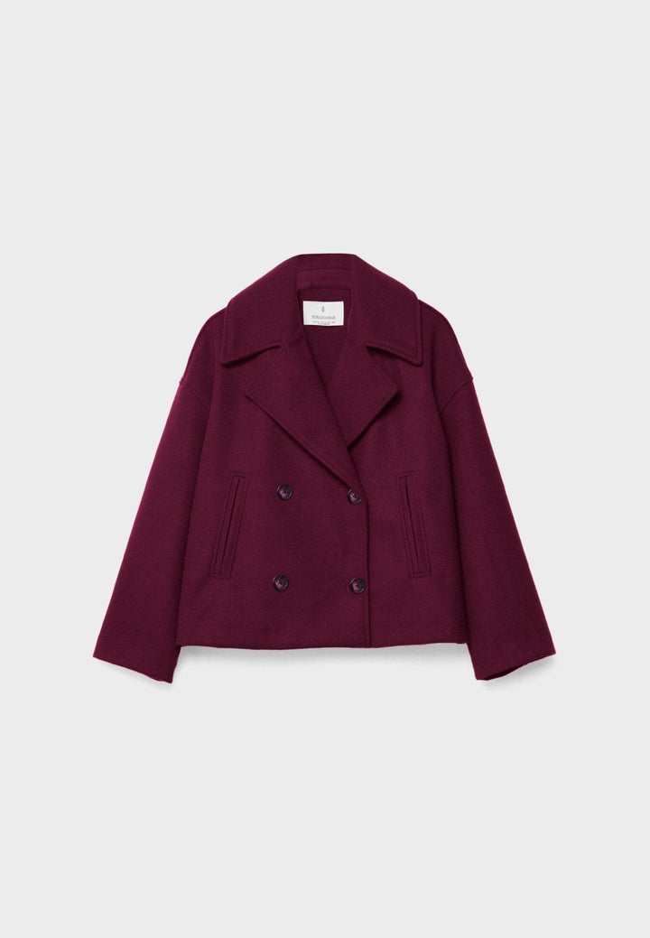 Voorjaarsjas dames, kort model, dubbelknopen design, perfecte aanvulling op je outfit.