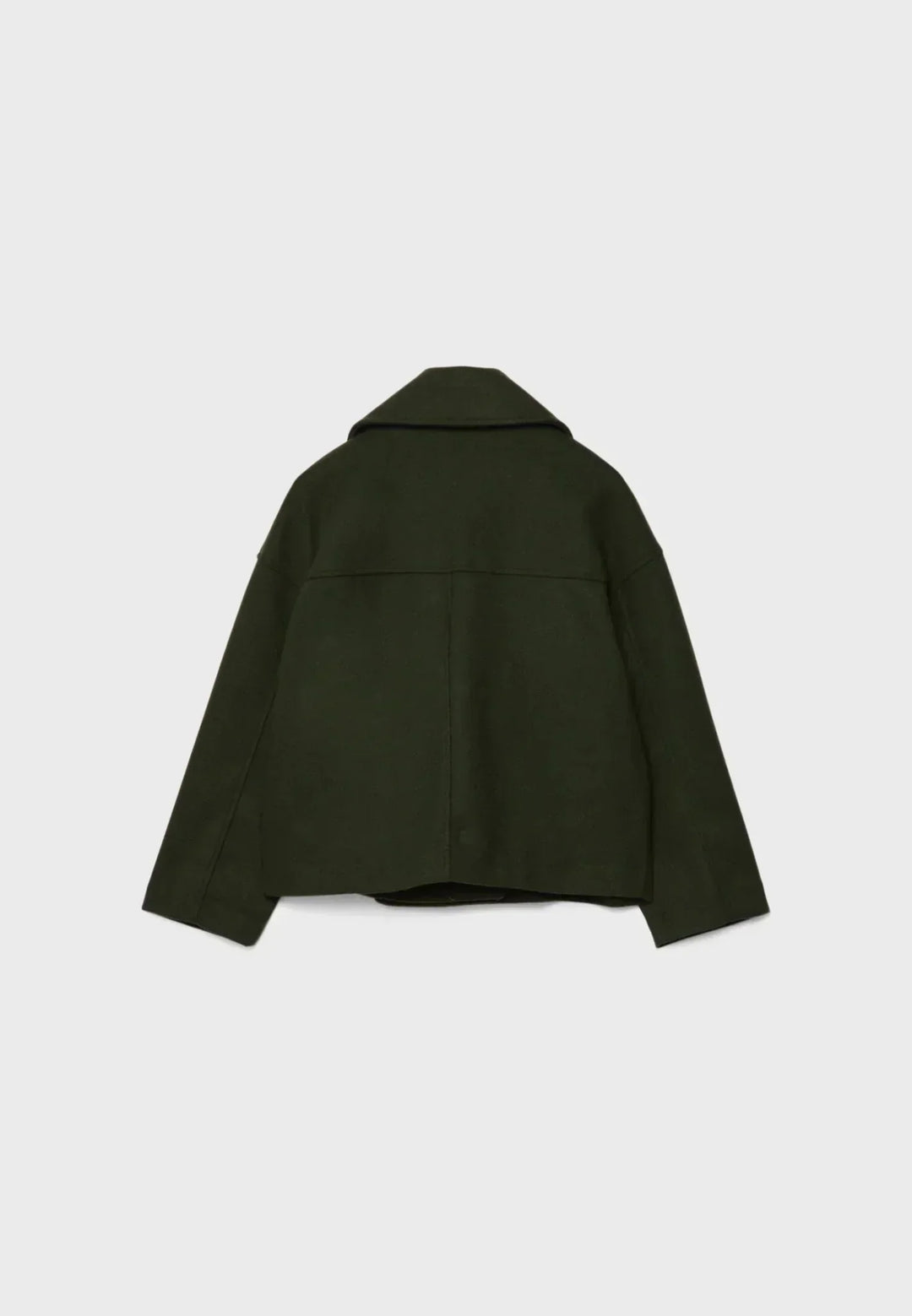 Tijdloze korte damesjas, dubbelrij-stijl, perfect als overgangsjas in herfst of voorjaar.