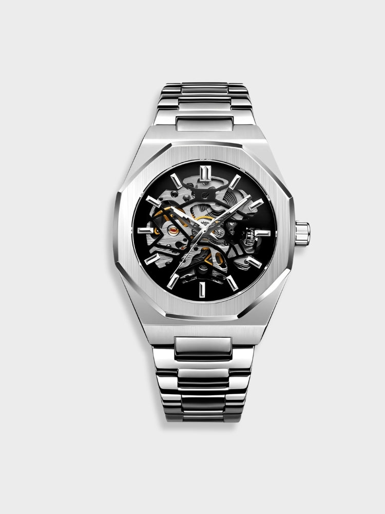 Elegant automatisch herenhorloge, waterdicht en veelzijdig. Perfect voor elke gelegenheid.