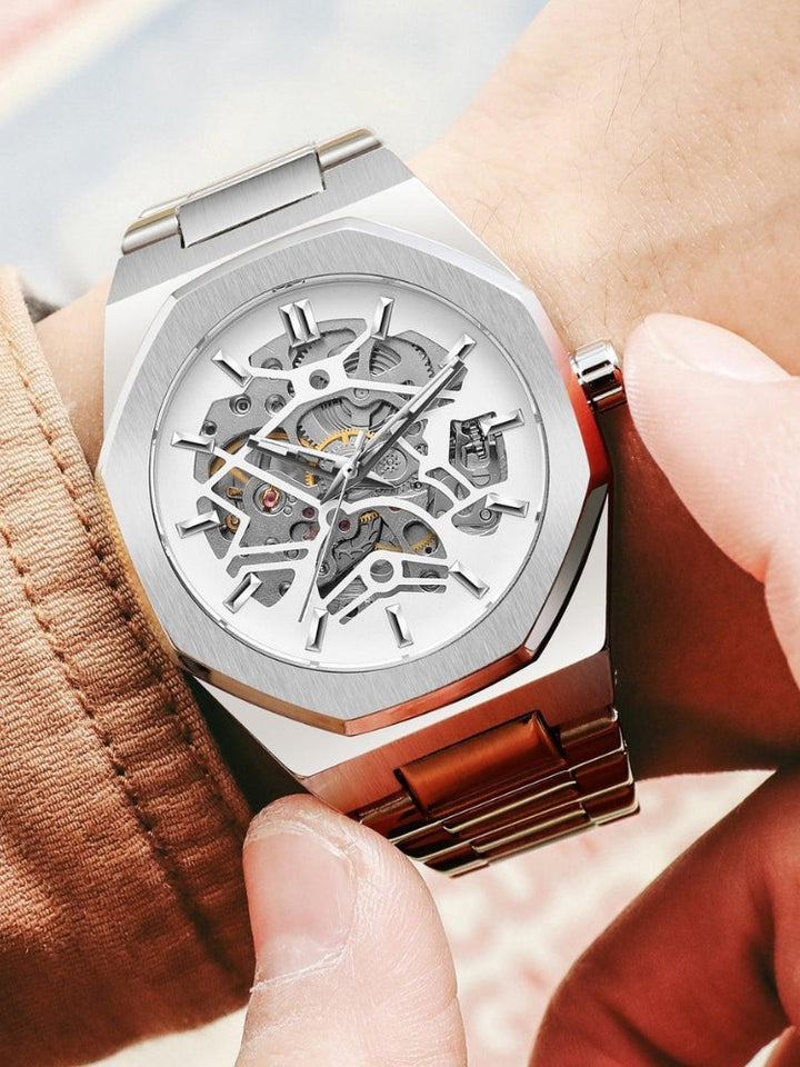 Modern automatisch herenhorloge, stijlvol en waterdicht, een modieus statement voor herenmode.