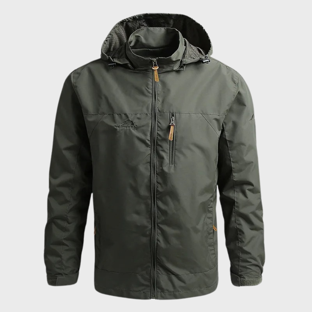 Duurzaam warm heren jack, waterdicht en winddicht, biedt optimale bescherming in wisselvallig weer.
