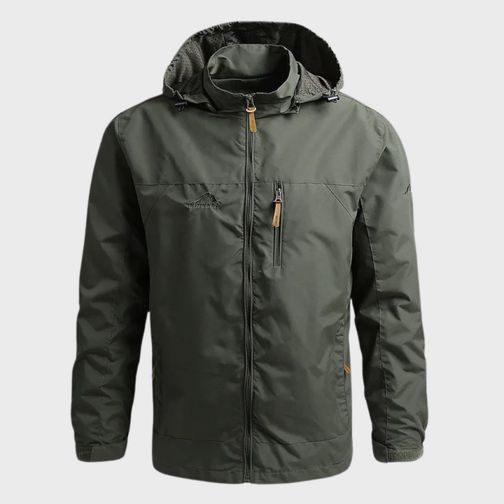 Duurzaam warm heren jack, waterdicht en winddicht, biedt optimale bescherming in wisselvallig weer.