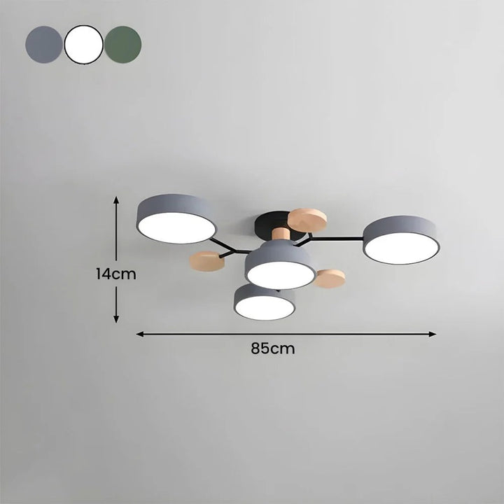 Woonkamer plafondlamp met strak Halo design en heldere LED-verlichting.