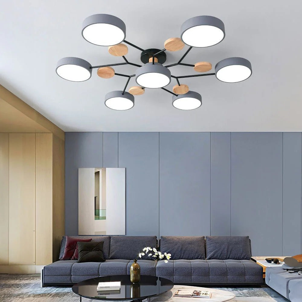 Energiezuinige LED-plafondlamp, perfect voor een gezellige woonkamer.