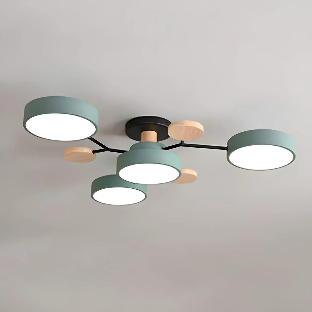 Slaapkamer plafondlamp met zachte, sfeervolle LED Halo-verlichting.