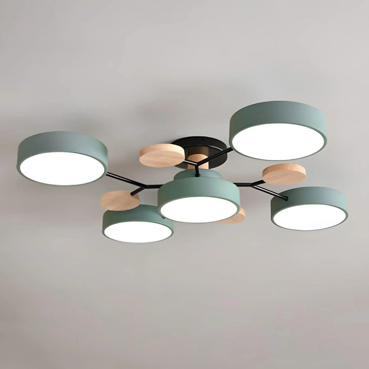 Aanpasbare Halo LED-plafondlamp, creëert diverse lichtscènes in huis.