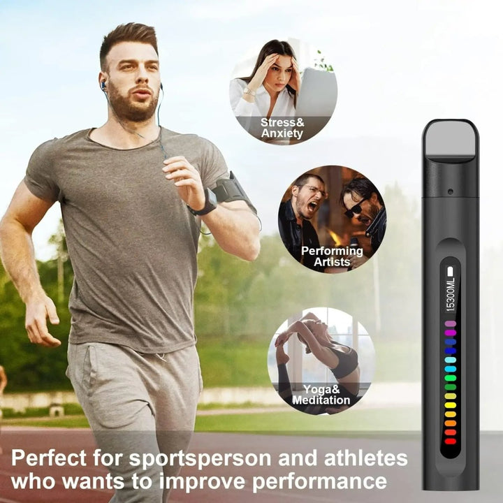 Compacte BreathBoost slimme ademtrainer met digitale feedback voor efficiënte ademspiertraining en sportprestaties.