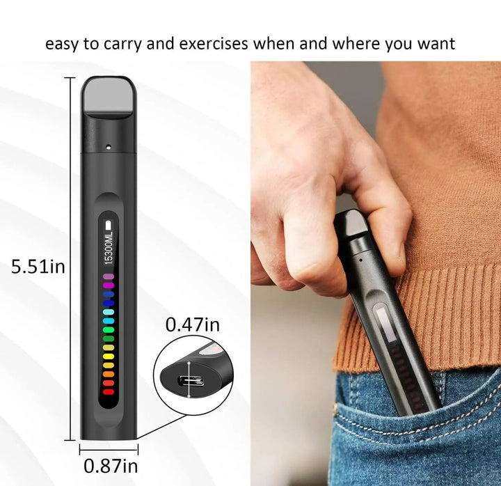 De BreathBoost slimme ademtrainer, een essentieel fitnesshulpmiddel voor het trainen van ademhaling en conditie.