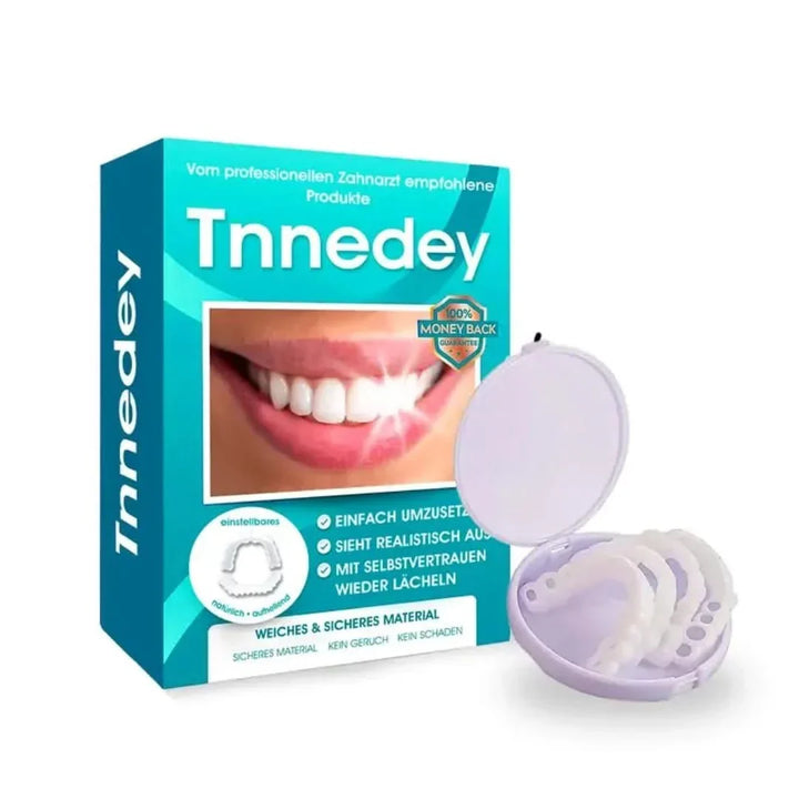 Betaalbare cosmetische facings: verstelbare snap-on gebitsprothese voor een mooie en complete glimlach.