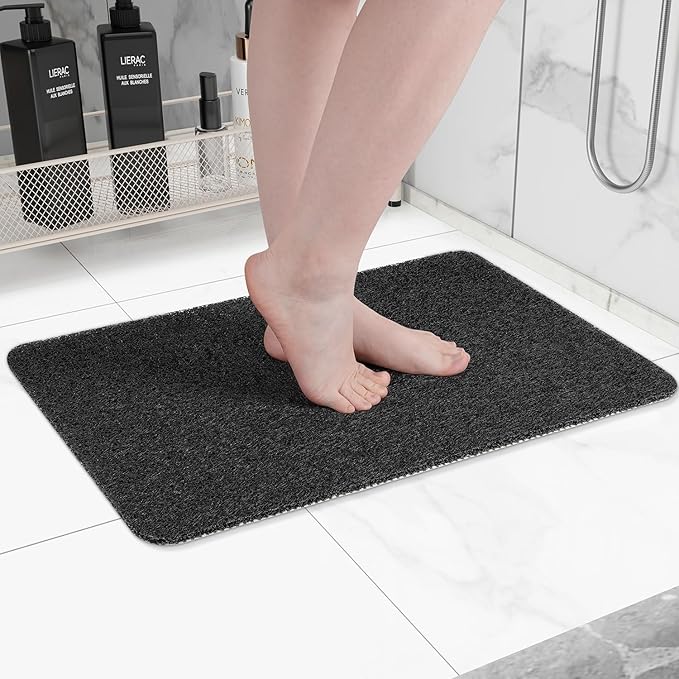 "Sneldrogende antislip badmat, waterabsorberend, 100x40 cm, loofah-textuur, veilig en comfortabel voor badkamer"