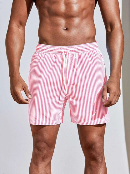 "Sneldrogende heren board short, lichtblauw, elastische tailleband, stijlvolle strandkleding voor zomerse looks."