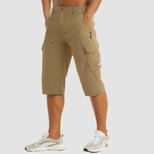 "Sneldrogende heren cargo shorts met meerdere zakken, ideaal voor outdoor activiteiten en stadsgebruik, modieus en praktisch.