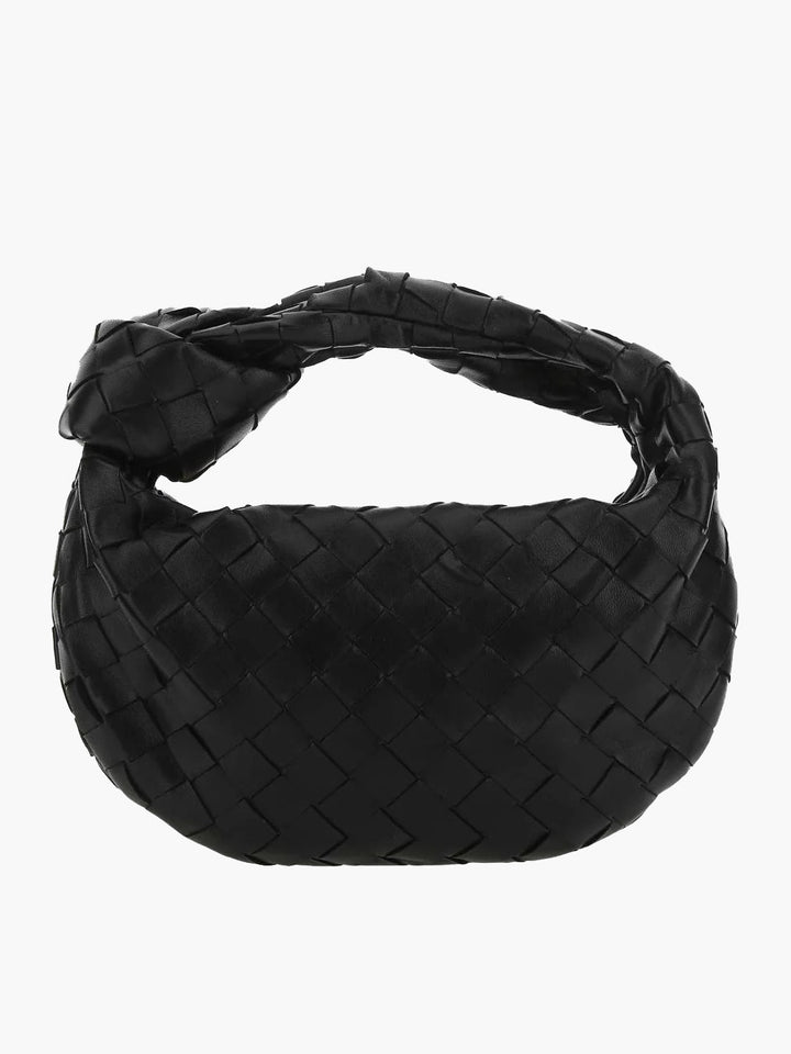 Elegante geweven mini tas Isabella, modieuze schoudertas van kunstleer.