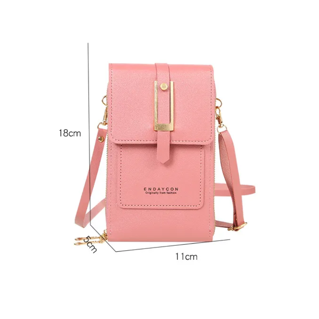 Compacte leren dames portemonnee-tas, ideaal voor een avondje uit of dagelijks gebruik.