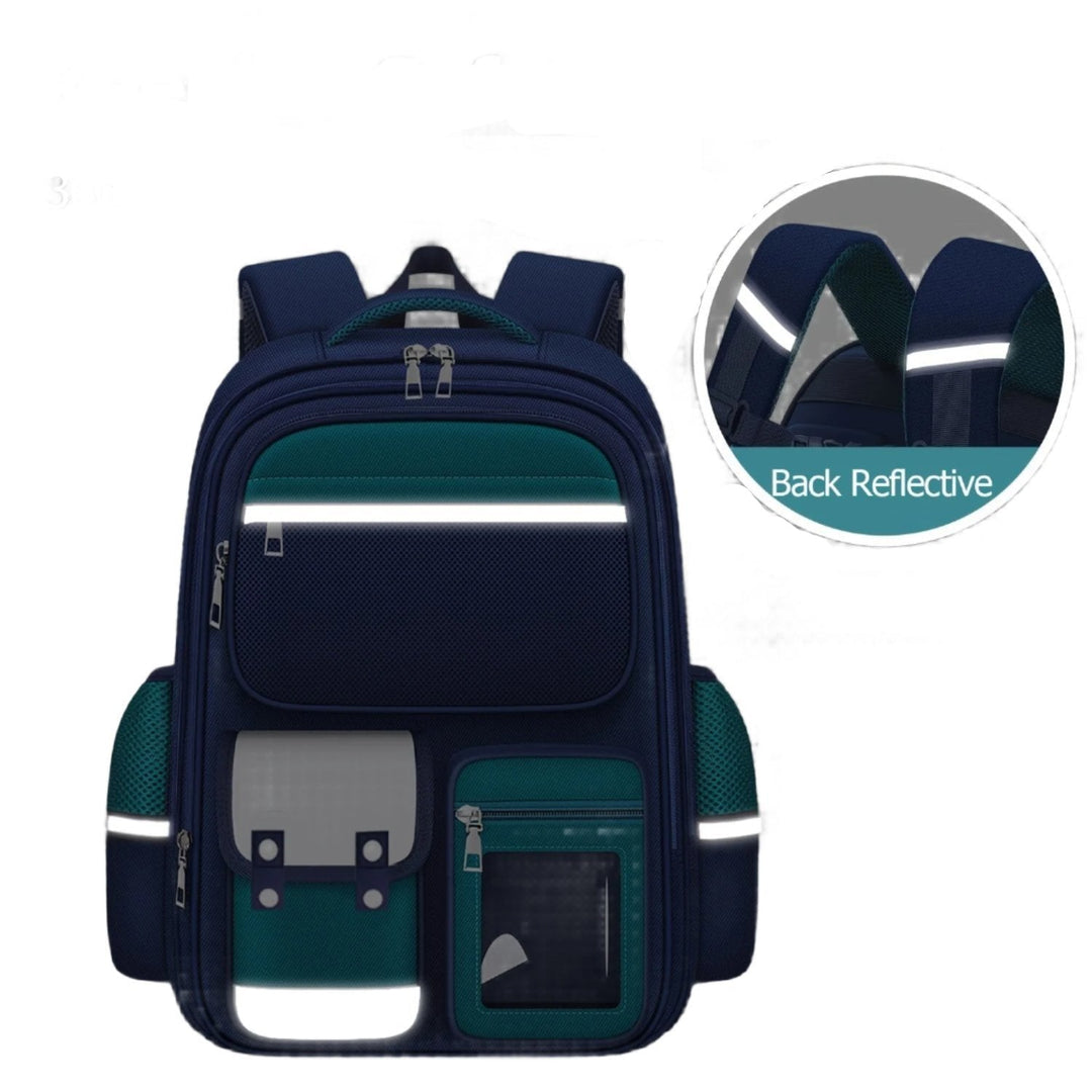 Roze waterdichte meisjesrugzak met vrolijke print, perfect als schooltas voor jonge kinderen.