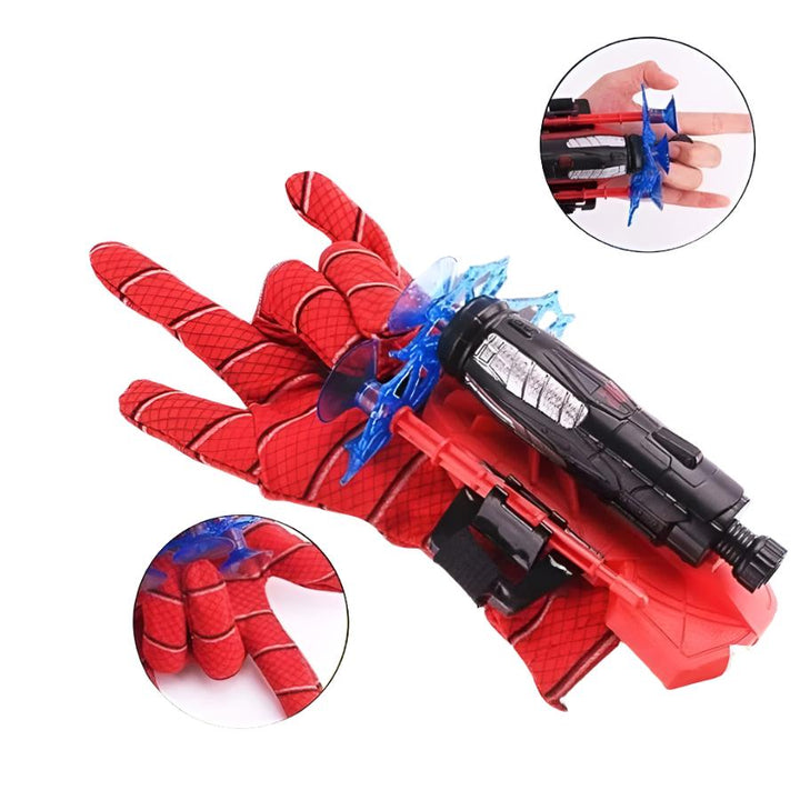 Kinder superheld spinnenwerper set voor actief rollenspel. Inclusief handschoen & projectielen met zuignappen.