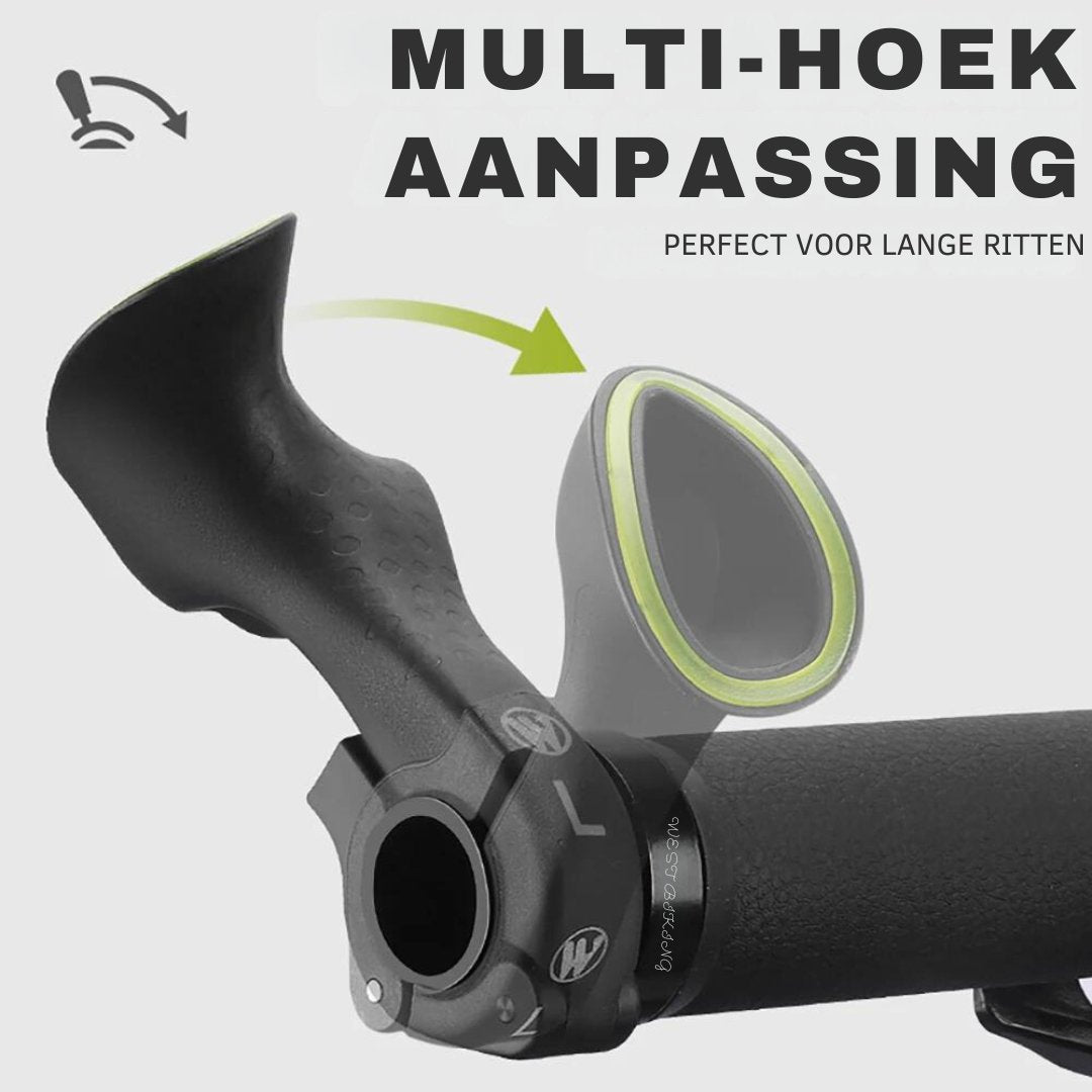 SANDSBERGORIGINALS ergonomische fietsgrepen met comfortabel antislip oppervlak voor veiligheid en minder handpijn tijdens het fietsen.