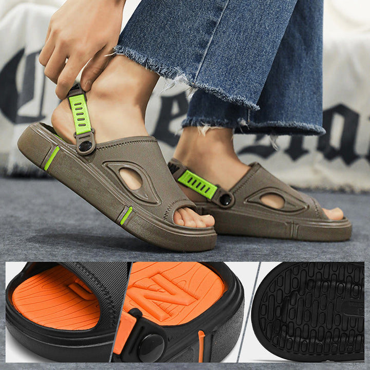 Lichtgewicht heren strandsandalen voor strandmode, met uitstekende grip en een comfortabel voetbed.
