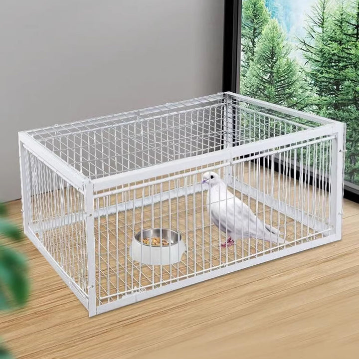 Humane metalen vogelval BirdSafe met terugslagbeveiliging, veilig en diervriendelijk voor vogeloverlast.