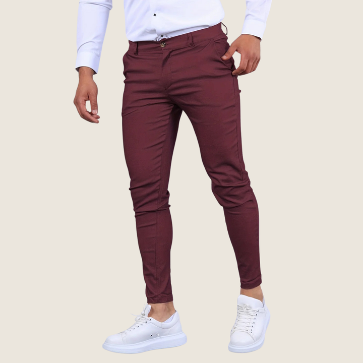 Hoogwaardige heren skinny fit enkelbroek, een comfortabele pantalon met moderne snit.