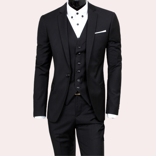 Stijlvol 3-delig zomerkostuum heren met blazer, colbert en broek in elegante pasvorm, ideaal voor elke formele gelegenheid.