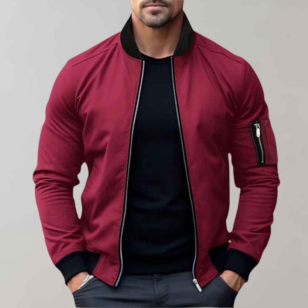 Stijlvol Finn bomberjack heren, regular fit, katoenmix, tijdloos design, diverse kleuren, ideaal voor elke gelegenheid.
