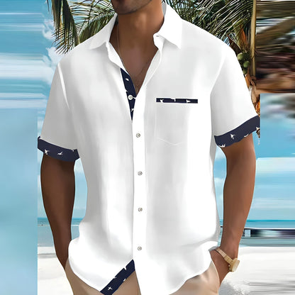 "Stijlvol herenoverhemd in ademend materiaal, luchtig, moderne pasvorm, verkrijgbaar in diverse kleuren voor casual look."
