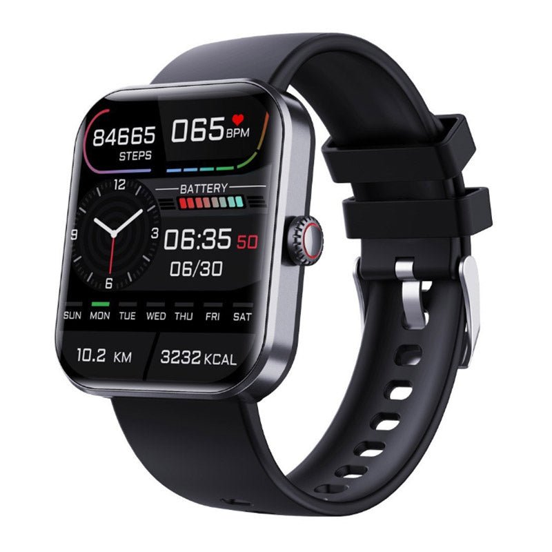 Stijlvol horloge met touchscreen voor real-time bloedsuiker- en hartslagmonitoring, modern en comfortabel ontwerp.