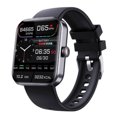 Stijlvol horloge met touchscreen voor real-time bloedsuiker- en hartslagmonitoring, modern en comfortabel ontwerp.