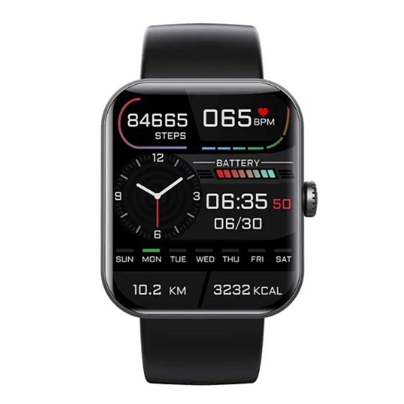 Stijlvol horloge met touchscreen voor real-time bloedsuiker- en hartslagmonitoring, modern en comfortabel ontwerp.