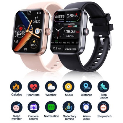 Stijlvol horloge met touchscreen voor real-time bloedsuiker- en hartslagmonitoring, modern en comfortabel ontwerp.