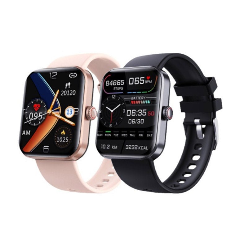 Stijlvol horloge met touchscreen voor real-time bloedsuiker- en hartslagmonitoring, modern en comfortabel ontwerp.