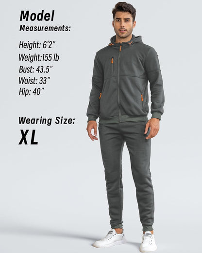 "Stijlvol Jamie trainingspak heren: ademend, grijs/slim-fit pullover en broek, ideaal voor sport en casual wear."