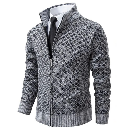 "Stijlvol luxe wollen vest met moderne schuine ruitenprint, slanke pasvorm, ideaal voor zakelijke en informele gelegenheden."