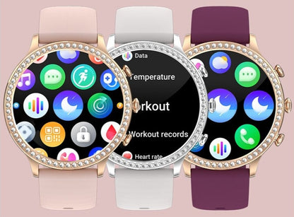 "Stijlvol SmartPulse gezondheidsmonitor horloge met touchscreen en verstelbare band, rosé goud afwerking, IP68 waterbestendig
