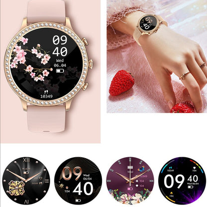 "Stijlvol SmartPulse gezondheidsmonitor horloge met touchscreen en verstelbare band, rosé goud afwerking, IP68 waterbestendig