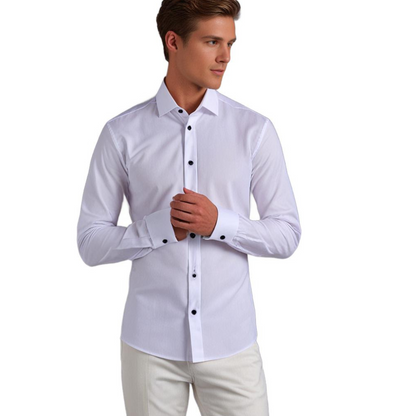 "Stijlvol Teddy Stretch Overhemd Heren met comfortabele pasvorm, verkrijgbaar in diverse zomerse kleuren zoals lichtblauw en 