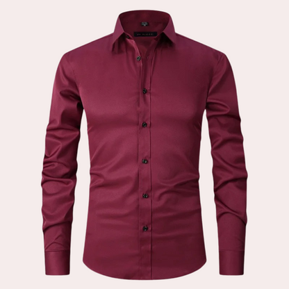 "Stijlvol Teddy Stretch Overhemd Heren met comfortabele pasvorm, verkrijgbaar in diverse zomerse kleuren zoals lichtblauw en 
