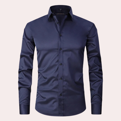 "Stijlvol Teddy Stretch Overhemd Heren met comfortabele pasvorm, verkrijgbaar in diverse zomerse kleuren zoals lichtblauw en 