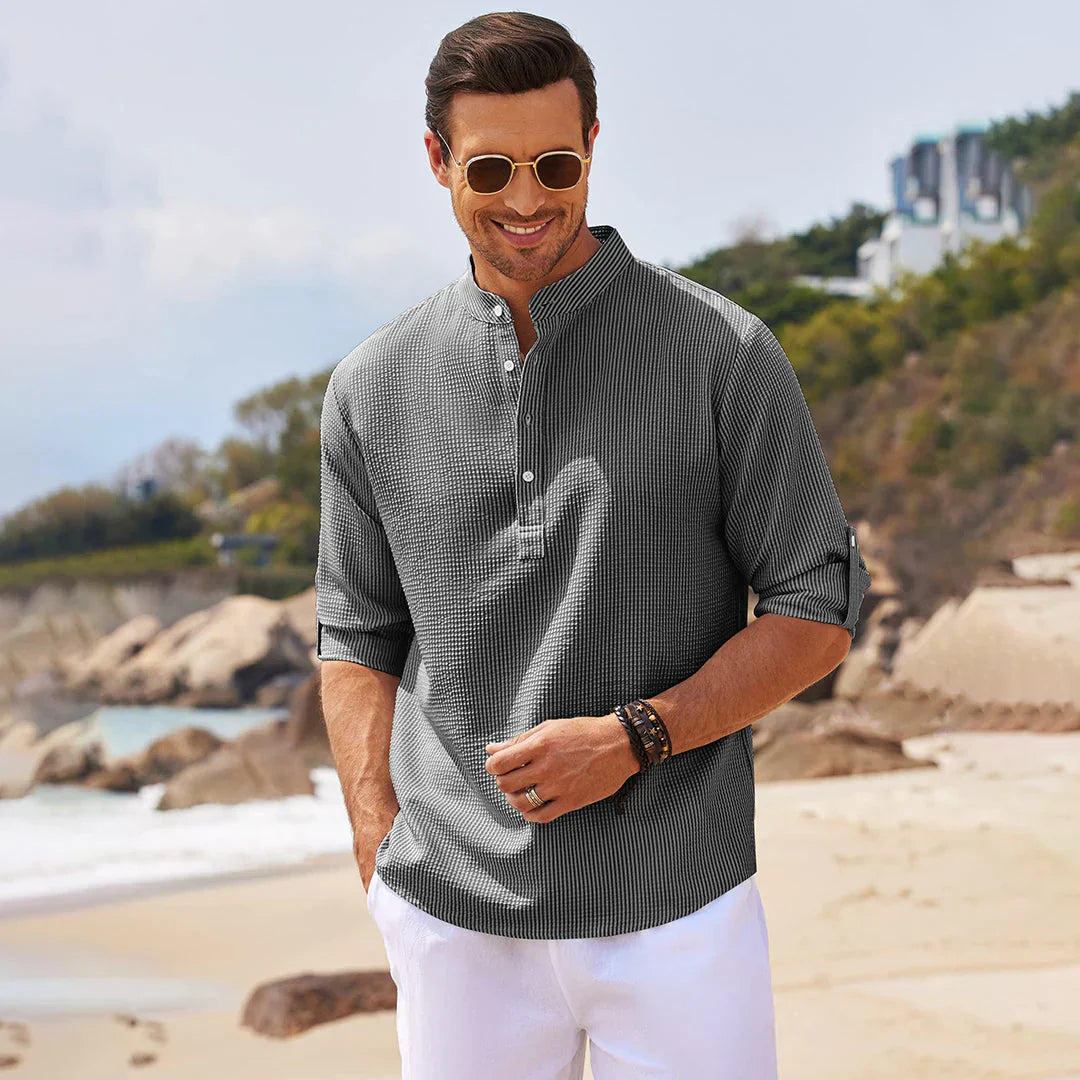 "Stijlvol Zeno herenoverhemd met moderne pasvorm en subtiele details; ideaal voor casual en nette outfits."