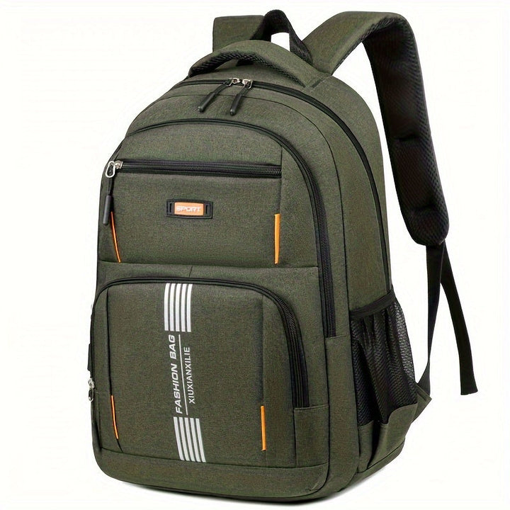Achterkant van de rugzak met ergonomische schouderbanden en ademend rugpaneel voor optimaal comfort.