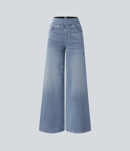 "Stijlvolle hoge taille elastische broek voor dames, flatteuze pasvorm, veelzijdig en comfortabel voor elke gelegenheid."