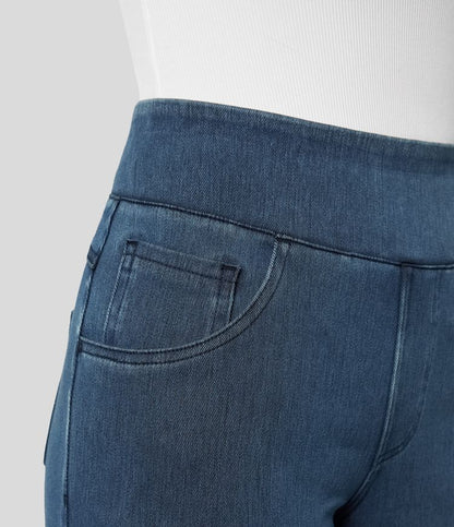 "Stijlvolle hoge taille elastische broek voor dames, flatteuze pasvorm, veelzijdig en comfortabel voor elke gelegenheid."