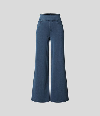 "Stijlvolle hoge taille elastische broek voor dames, flatteuze pasvorm, veelzijdig en comfortabel voor elke gelegenheid."