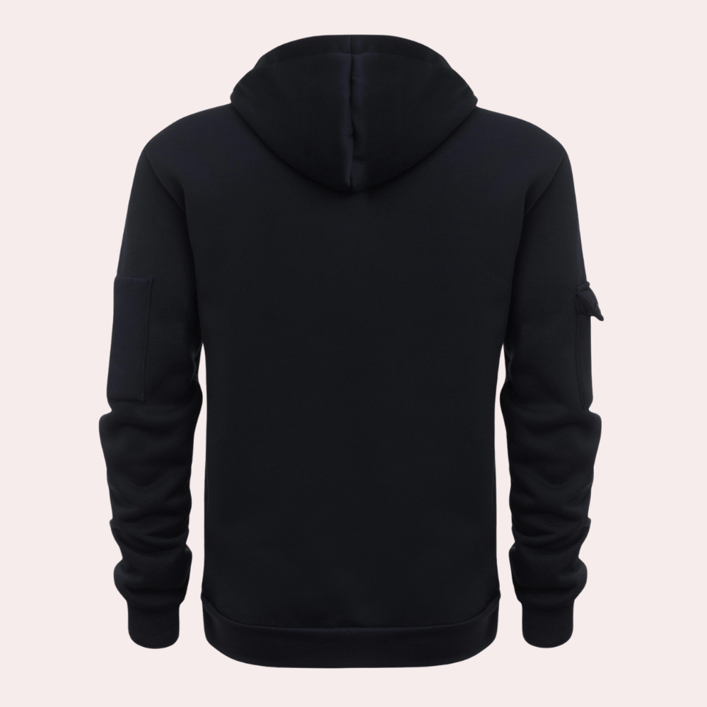 "Stijlvolle khaki herenhoodie met comfortabele pasvorm, ideaal voor zomer, gemaakt van ademende stof voor casual en sportieve