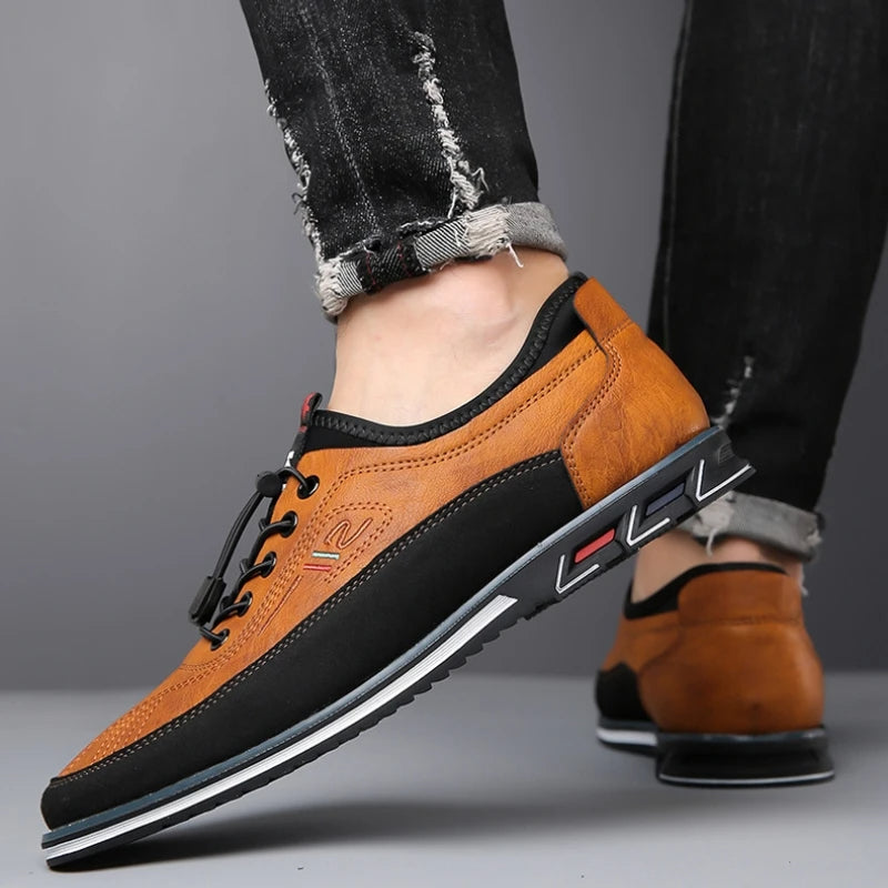 "Stijlvolle leren Oxford schoenen voor heren, orthopedisch ontwerp, hoogwaardig leer, elegant en comfortabel, zwart"