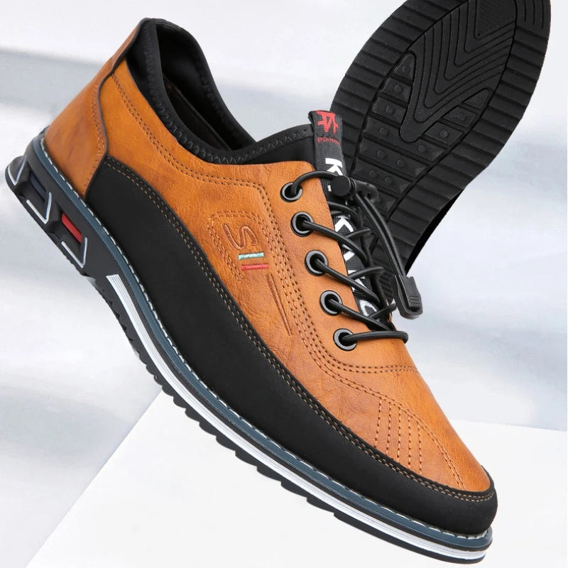 "Stijlvolle leren Oxford schoenen voor heren, orthopedisch ontwerp, hoogwaardig leer, elegant en comfortabel, zwart"